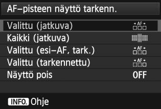 3 Automaattitarkennuksen toimintojen mukauttaminenn 25 Man. AF-pisteen valintajärj.