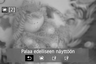 P PäällekkäisvalotuksetN Voit valita myös 1-päällekkäisvalotuskuvan ensimmäiseksi yksittäiseksi kuvaksi. Jos valitset [Kumoa val.], valittu kuva peruutetaan.