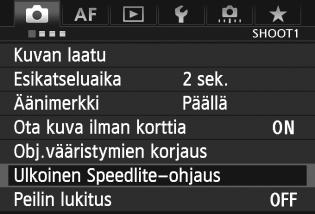 3 Salaman määrittäminenn Jos EX-sarjan Speedlite-salamassa on yhteensopivat salamatoimintojen asetukset, voit määrittää Speedlite-salaman toiminnot ja C.