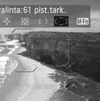 Tarkennus automaattitarkennuksella 3 4 5 Valitse AF-piste. AF-pisteen valinta muuttuu siihen suuntaan, johon kallistat <9>-painiketta.
