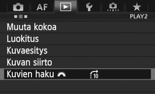 x Kuvien etsiminen nopeasti I Kuvien selaus (Selausnäyttö) Yhden kuvan näytössä voit selata kuvia eteen- tai taaksepäin määritetyn selaustavan mukaan kääntämällä <6>-valitsinta.