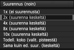 u Näkymän suurentaminen 3 Suurennusasetukset Kun valitset [33]-välilehdellä [Suurennus (noin)], voit valita aloitussuurennuksen ja suurennetun näytön alkuperäisen sijainnin.