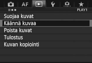 b Kuvan kääntäminen Voit kääntää näytössä olevaa kuvaa eri suuntiin. 1 Valitse [Käännä kuvaa].