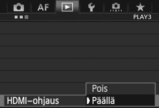 Kuvien katsominen televisiosta 5 Paina <x>-painiketta. Kuva tulee television kuvaruutuun. (Kameran LCD-näytössä ei näy mitään.) Kuvat näytetään automaattisesti television optimaalisella tarkkuudella.