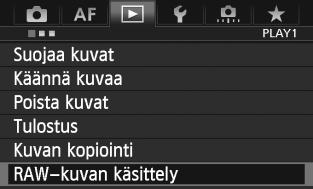 R RAW-kuvien käsitteleminen kamerallan Voit käsitellä 1-kuvia kameralla ja tallentaa ne JPEG-kuvina.