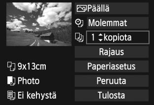 wtulostus 5 6 7 Päiväyksen ja tiedostonumeron tulostuksen määrittäminen. Määritä tarvittaessa. Valitse <I> ja paina sitten <0>-painiketta. Valitse haluamasi asetus ja paina sitten <0>-painiketta.