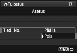 2 Valitse [Asetus]. Valitse [Asetus] ja paina sitten <0>-painiketta.