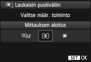 Jos alavasemmalla näkyy [z]-kuvake, voit painaa <B>-painiketta ja määrittää muita aiheeseen liittyviä asetuksia (s. 330-336). Valitse haluamasi asetus näytöstä ja paina <0>-painiketta.