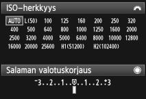 Mittausmenetelmä Salaman valmiusvalo / Salamavalotuksen lukitus / Nopea täsmäys Kuvaustapa Aukko AE-lukitus