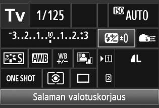 169) Valkotasapainon korjaus (s. 142) Aukko (s. 166) AE-lukitus* (s. 173) Ensisijainen huippuvalotoisto* (s. 148) ISO-herkkyys (s. 126) Kuvan tallennuslaatu (s.