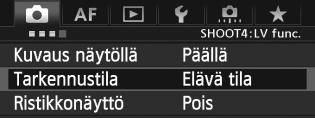 Valitse toissijainen välilehti kääntämällä <6>-valitsinta.