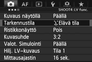 Ota valitsemasi arvo käyttöön painamalla <0>-painiketta. Poistu asetuksesta.