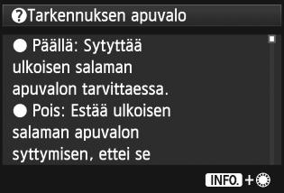 Toiminto-opas näytetään, kun pidät <B>-painiketta painettuna.