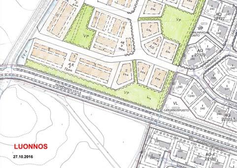 kaavaluonnos, joka esiteltiin Renkomäen kaavaillassa 11.4.2017.