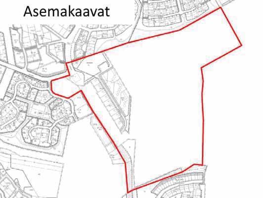 LAHELANPELTO ASEMAKAAVA JA ASEMAKAAVAN MUUTOS ASEMAKAAVASELOSTUS länsipuolella on asemaavoittamon alue ntien ja Ristiiventien ulmausessa. Asemaav ov vuosilta 1965 ja 1986. Kuva 16.