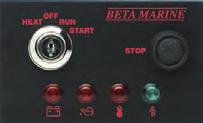 The display panel switches between the normal engine displays of: engine speed (a tachometer), oil pressure gauge, engine temperature gauge and voltmeter for either one or two alternators.
