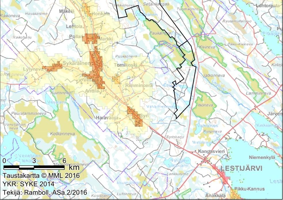 väestömäärän mukaan. YKR-aluejaot: Taajama on vähintään 200 asukkaan taajaan rakennettu alue. Kylät ovat yli 39 asukkaan taajamien ulkopuolisen haja-asutusalueen rakennus- ja asutustihentymät.