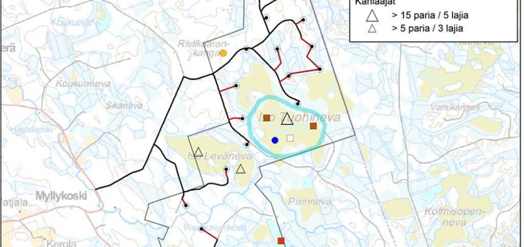 Alustavat lähimmät maakunnallisesti tärkeät lintualueet (MAALI) (Keski-Pohjanmaan lintutieteellinen yhdistys) ovat Matoneva, Lestijoen