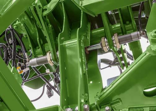Puomisto ContourControl ja SwingStop 30 31 SwingStop:issa on kaksi aktiivisesti toimivaa hydrauliikkasylinteriä puomiston keskikohdassa Käyttökorkeus 25 cm -suutinetäisyydellä alle 50 cm