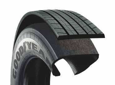 Goodyearin ansiosta liikennöitsijät voivat optimoida viimeisimpien Goodyear-renkaiden suorituskyvyn erityisen TreadMax Muottipinnoituksen avulla.