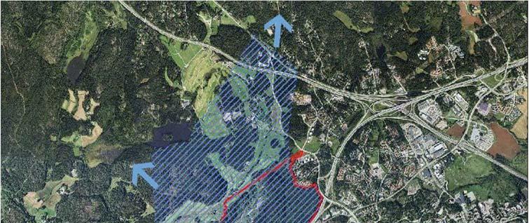 2 Ekologisten yhteyksien ja virkistyskäytön selvitys Blominmäen osayleiskaavaa varten Kuva 1. Blominmäen osayleiskaava-alue (pun.) ja tämän työn selvitysalue.