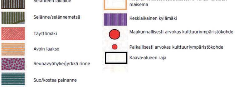 sekä paikoin luonnon jyrkkä rajautuminen rakennettuihin alueisiin. Alueen sisäiset korkeuserot ovat suuria.