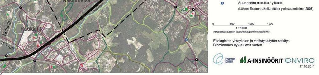 asukkaille. Selvitysalueen läpi kulkee pohjois-etelä-suuntainen, korkeatasoisesti vuonna 2010 perusparannettu ulkoilun pääreitti.
