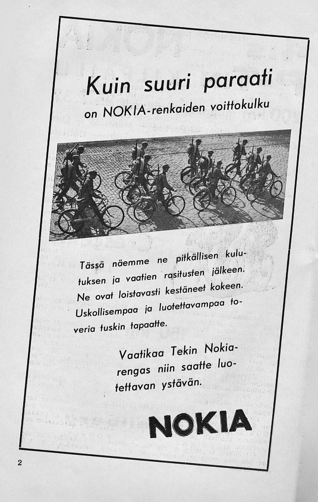 I*» f- Kun suur paraa on NOKIA-renkaden vottokulku s Tässä näemme ne ***'"^ luk Ne ov a.