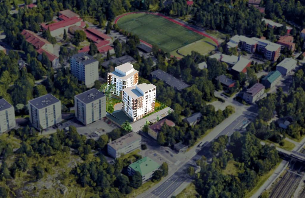 kerroksessa sijaitsevat saunaosastot ja kerhohuoneet, joiden terasseilta avautuvat näky- ja asuinkerroksiin. -rakennuksen maantasokerroksessa on lisäksi luoteisjulkisivua vasten liiketilaa.