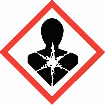 Sukusolujen perimää vaurioittava, kategoria 1B Silmien ärsytys, kategoria 2 Elinkohtainen myrkyllisyys - kertaaltistuminen, kategoria 3, verisuoni Ihon ärsytys, kategoria 2 Ihon herkistyminen,