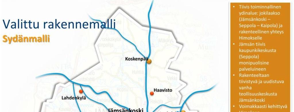 52 Kuva 2-23. Jämsän rakennemalli, Sydänmalli (lähde: Jämsän rakennemalli 2025). 2.6.9.