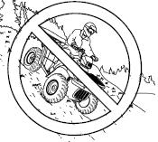 TURVALLISUUSOHJEET Käyttäjän turvallisuus Alamäkeen ajaminen Noudata ohjeita alamäkeen ajamisesta. HUOMAA: Opettele oikea tekniikka, miten jarrutetaan alamäessä. Katso sivu 37.