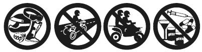 TURVALLISUUSOHJEET Varoitustarrat ja niiden sijainti Noudata ajoneuvon eri osiin sijoitettujen varoitustarrojen ohjeita.