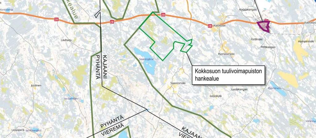 Lähteet: Kajaanin kaupunki, Pyhännän, Vieremän ja Siikalatvan kunnat. 5.1.