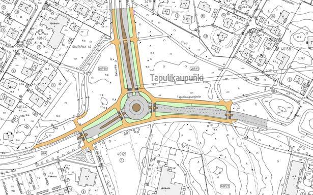 Tapulikaupungintie/Tikkuritie kiertoliittymä Liikennesuunnitelmaluonnos Tapulikaupungintien ja Tikkuritien liittymä aiotaan muuttaa kiertoliittymäksi.