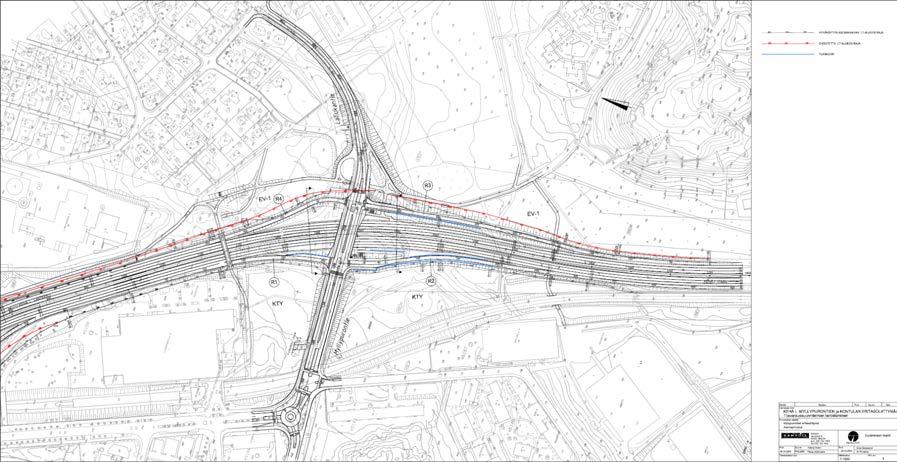 Kehä I Myllypurontie eritasoliittymä Myllypuron liittymän vieressä olevien asemakaavan mukaisten tonttien toteuttaminen edellyttää nykyisen laajan liittymän kaventamista.