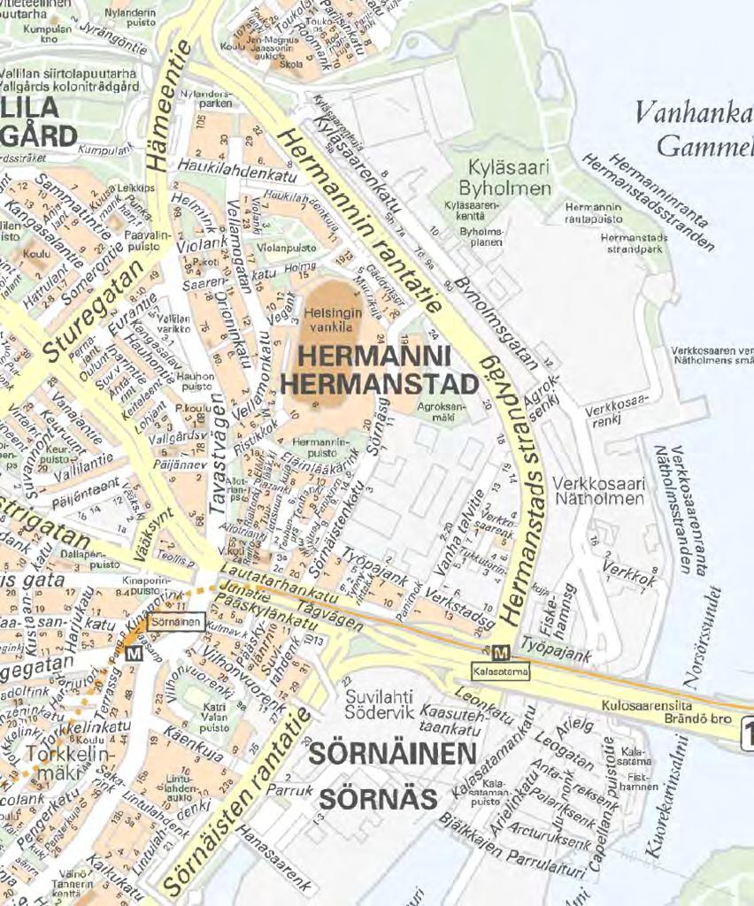 HERMANNIN RANTATIEN PARANTAMINEN VÄLILLÄ HAUKILAHDENKATU - HÄMEENTIE Kalasataman keskukseen on tarkoitus siirtää nykyisiä keskustaan päättyviä linja-autolinjoja, mikä helpottaa tilannetta sekä
