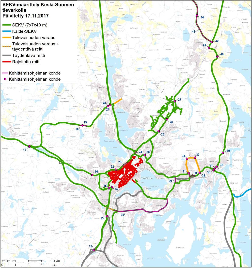 tieverkolla. Kartta-aineistot MML/Liikennevirasto.