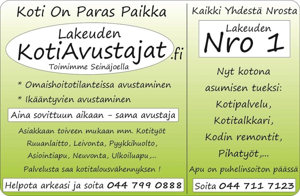 Seinäjoen seurakunnan kappeliseurakunnissa ja alueseurakunnassa tehdään työtä omaishoitajien kanssa omalla tavallaan.