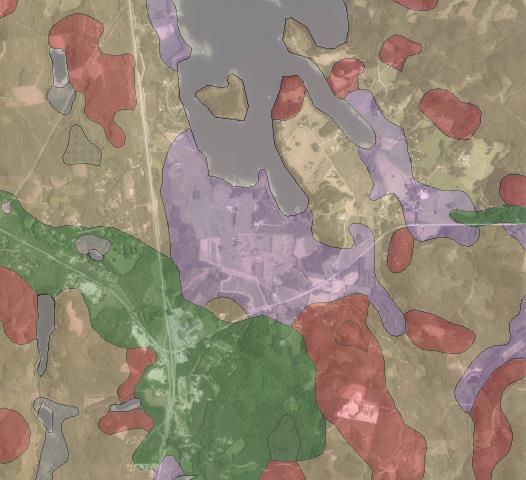 Kaupunginhallitus 10.4.2017 liite nro 2 (13/52) 12 Maaperä Koiviston kylän alueella maaperä on paikoin kallioista ja paikoin hienojakoista.