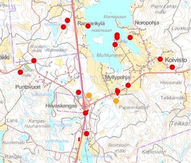 Kaupunginhallitus 10.4.2017 liite nro 2 (20/52) 19 Kuva. Muinaismuistokohteita merkittynä kartalle ja oikealla kuva Venäläiskivestä (kuva Äänekosken kulttuuriympäristöohjelmasta).