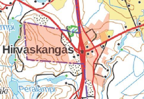Kaupunginhallitus 10.4.2017 liite nro 2 (8/52) 7 Kuva. Kaupungin maanomistus Hirvaskankaan alueella. 3.