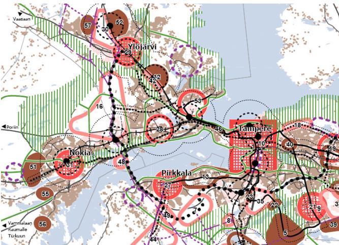 5.2010) Liikennejärjestelmäsuunnitelman kehittämisohjelmassa on tarkennettu joukkoliikennejärjestelmäsuositusta muun muassa Tampereen kaupunkiseudun rakennemallin ja ilmastostrategian pohjalta.