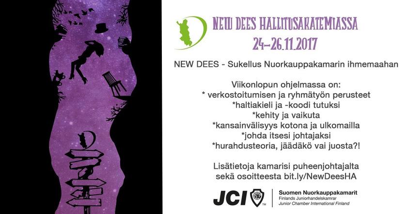 Kenelle? Tervetuloa New Dees goes Hallitusakatemian Ihmemaahan kokousviikonloppuun! Nuorkauppakamarin ihmemaahan sukeltaville seikkailunhaluisille koejäsenille. Mitä on luvassa?