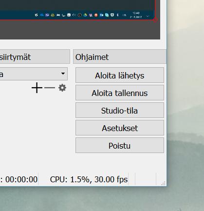 OBS 6 (12) Tarvittavat asetusmuutokset OBS asetuksiin