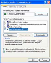 5. Laajakaistaliittymän asetukset / Windows XP 5. Laajakaistaliittymän asetukset / Windows XP 6.