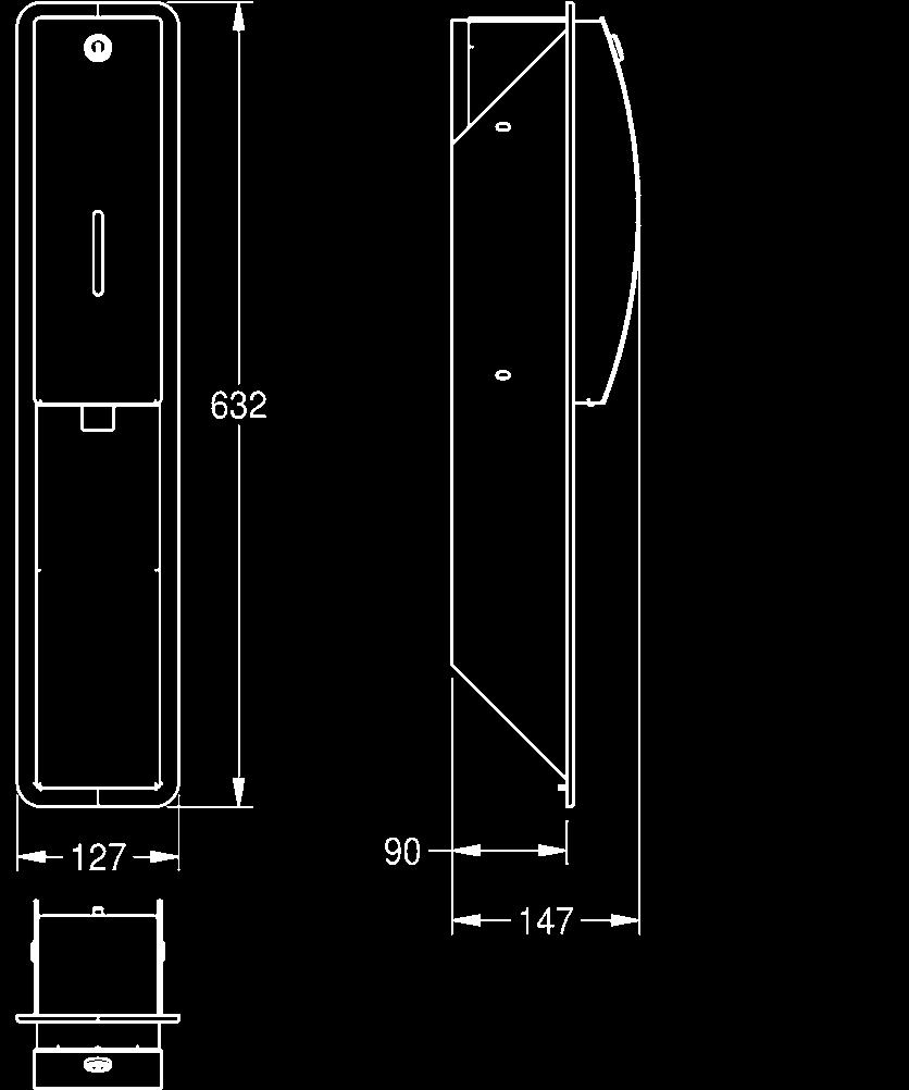 Franke STRATOS Kuva Tyyppi / malli Tuotenumero Seinälle kiinnitettävä WC-harjateline Seinälle kiinnitettävä WC-harjateline, valmistettu ruostumattomasta