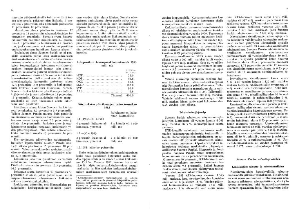 7 6 siirryttiin päivämarkkinoilla kohti yhtenäistä kor koa alentamalla päiväluottojen lisäkorko 4 pro sentista 2 prosenttiin sekä nostamalla päiväkorko 11 prosentista 12 prosenttiin.