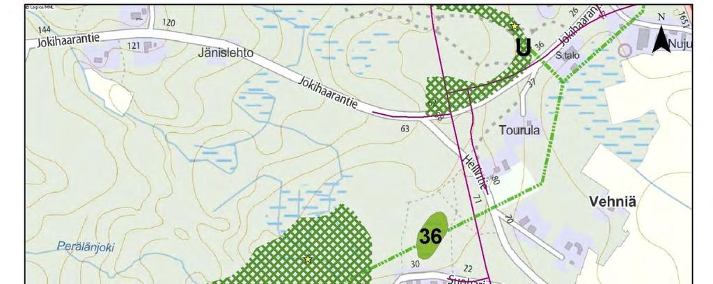 Luontoselvitys 28 / 76 edelleen lajille sopivaa puustoa (Onttonen, 2014).