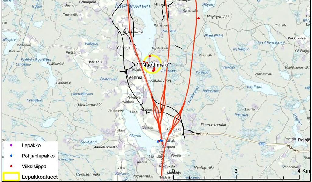 Hovila Hovilan alue muodostaa lepakoille suotuisan ympäristön. Tilakeskus vanhoine rakennuksineen voi tarjota suojapaikkoja, samoin kuin kaakkoispuolen vanhat kuusivaltaiset metsät.